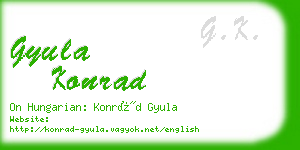 gyula konrad business card